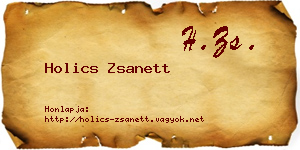 Holics Zsanett névjegykártya